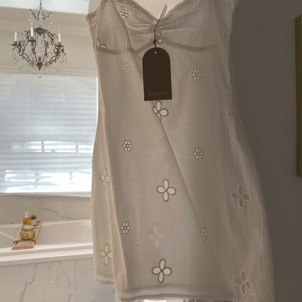 Meshki White Eyelit Dress